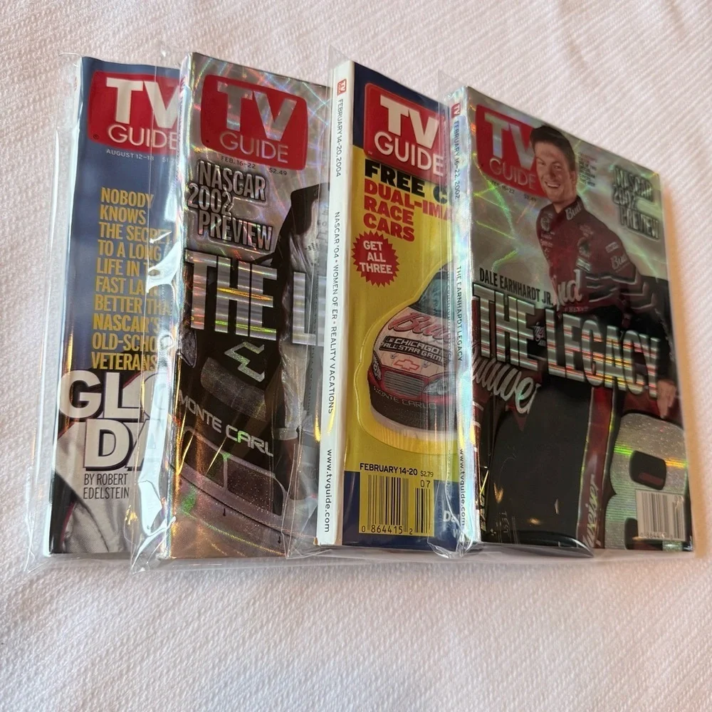 Vintage NASCAR bundle of four collectible TV Guides- collectors editions